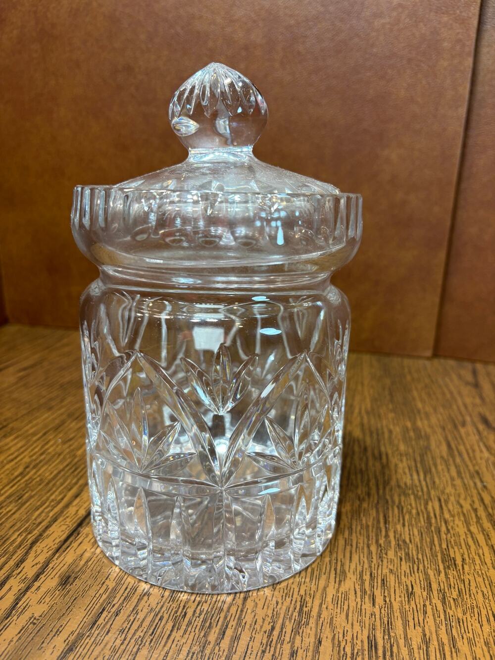 Fifth Avenue Crystal Hand Cut Full Lead Crystal Lidded Jar Poland 8"